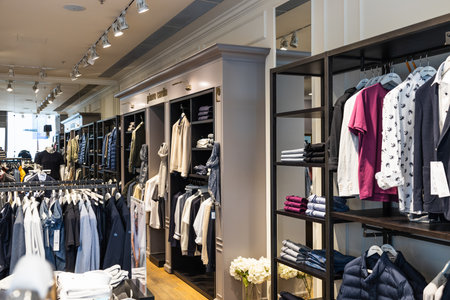 Luxury shopping mall department, clothing store interiorのeditorial素材