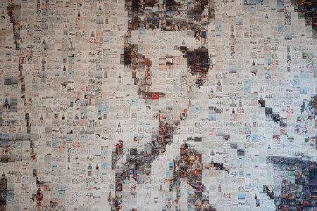 Mosaic of Queen Elizabeth in a wall in Londonのeditorial素材
