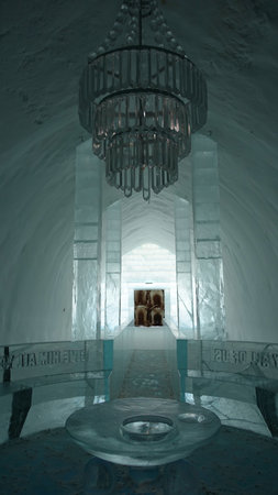 Jukkasjarvi, Sweden, February 27, 2020. the interior roomのeditorial素材