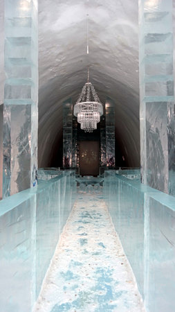 Jukkasjarvi, Sweden, February 27, 2020. a glimpse of the interior roomのeditorial素材