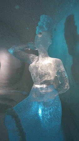 Jukkasjarvi, Sweden, February 27, 2020. one of the sculpturesのeditorial素材