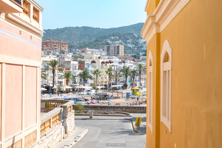 Can Ferrat in the beach in Sitges in summer 2020.のeditorial素材