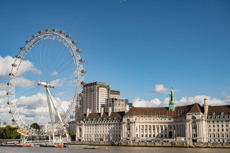 London Eye view from the Westminster Bridgeのeditorial素材