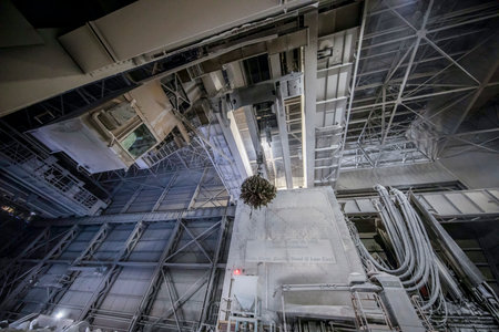 Magnet lifting metal at steel millのeditorial素材