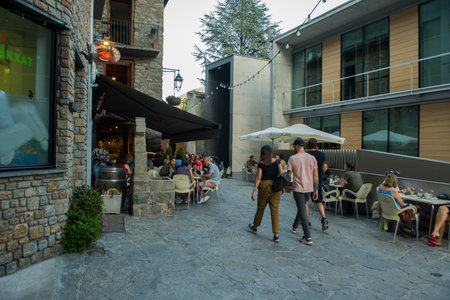 Andorra La Vella, capital, Centro Historic, Andorra.のeditorial素材