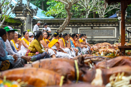 Usaba Sumbu ceremony in Pura Dalem Desa Timbrah.のeditorial素材
