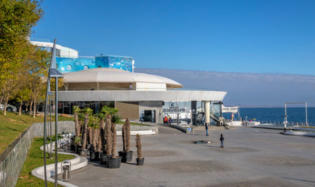 Dolphinarium on Lanzheron beach in Odessa, Ukraineのeditorial素材