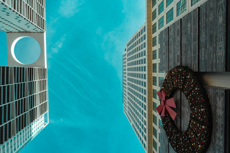 building in the city Brickell decoration Christmasのeditorial素材