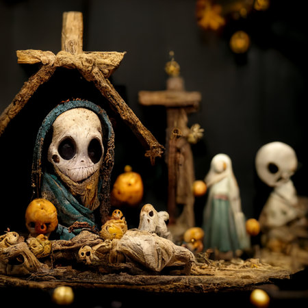 Christmas scene, manger by sergionicrのeditorial素材