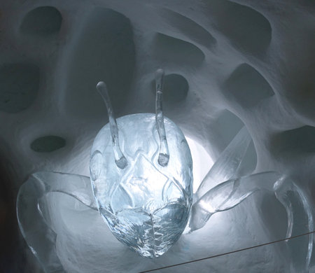 Jukkasjarvi, Sweden, February 27, 2020. one of the sculpturesのeditorial素材