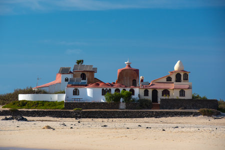 House in the Playa de la Concha de El Cotillo in Fuerteventura, Spainのeditorial素材