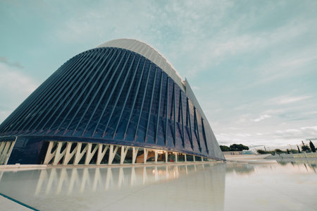Panorama outside CaixaForum Valencia, Museum of Sciences and Artsのeditorial素材