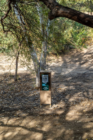 A description board for the trail in Yuma, Arizonaのeditorial素材