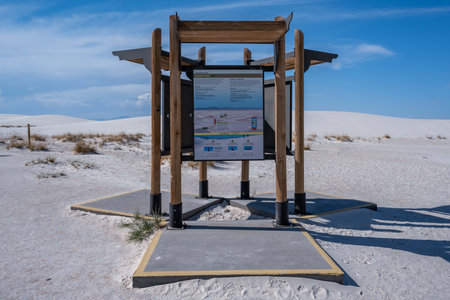 A description board for the trail in White Sands NP, New Mexicoのeditorial素材