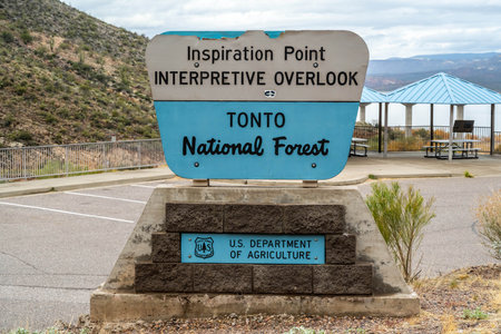 An entrance road going to Tonto NF, Arizonaのeditorial素材