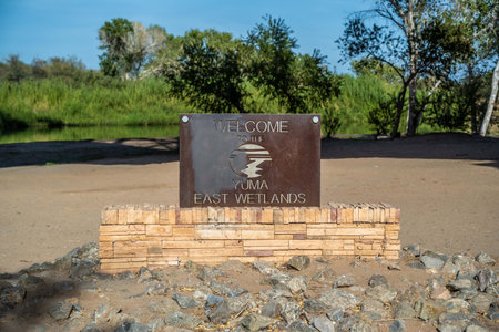 An entrance road going in Yuma, Arizonaのeditorial素材