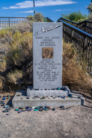 In remembrance of a famous stunt performer in Twin Falls, Idahoのeditorial素材