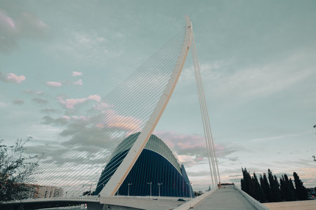 Panorama outside CaixaForum Valencia, Museum of Sciences and Artsのeditorial素材