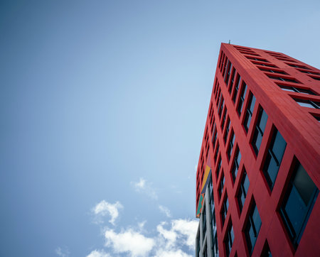 office building with sky new in wynwood miami floridaのeditorial素材