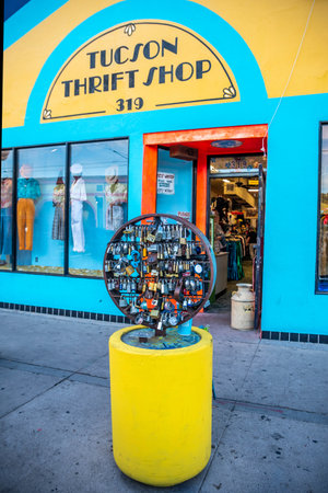 A hodgepodge of vintage clothing in Tucson, Arizonaのeditorial素材