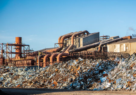 Scrap metal before used in steel millのeditorial素材