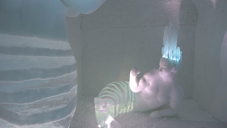 Jukkasjarvi, Sweden, February 27, 2020. one of the sculpturesのeditorial素材