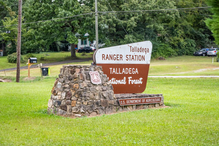 An entrance road going to Talladega, Alamabaのeditorial素材