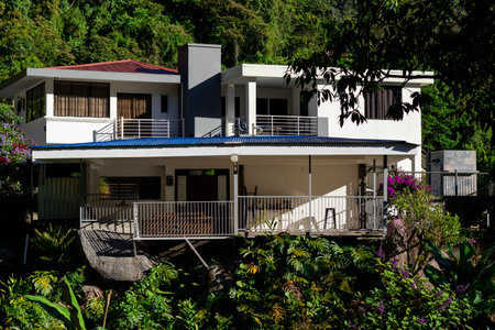 house on the beach, Holiday house in the woodsのeditorial素材