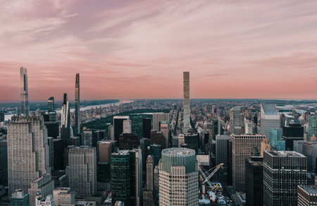 city skyline Manhattan Central Park New Yorkのeditorial素材
