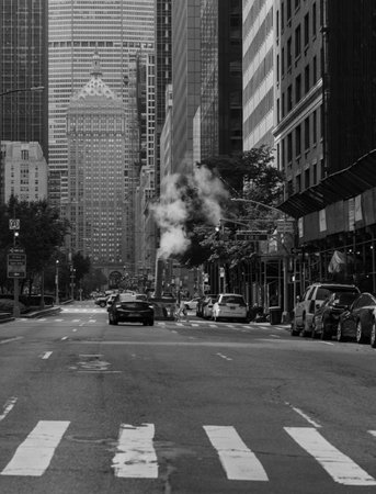 classic views street New York City black and whiteのeditorial素材