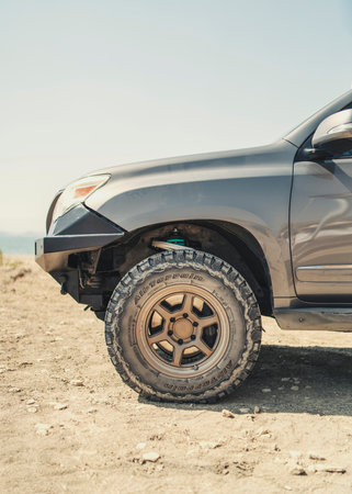 Offroad vehicle closeup in the desertのeditorial素材