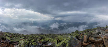 View from a peak in the Carpathian mountainsの写真素材