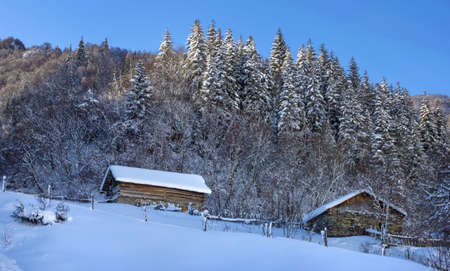 Georgian huts in the mountains