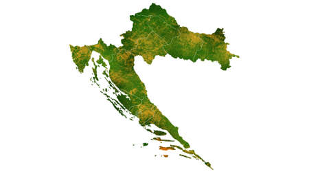 Croatia map detailed visualization for country place,travel,texture and backgroundの写真素材