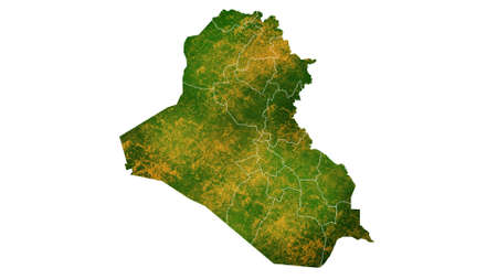 Iraq map detailed visualization for country place,travel,texture and backgroundの写真素材