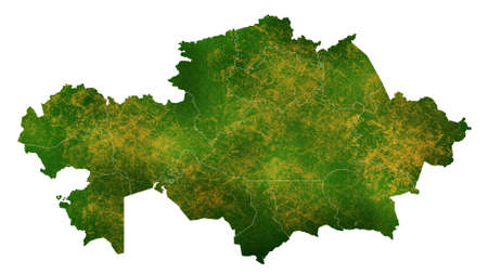 Kazakhstan map detailed visualization for country place,travel,texture and backgroundの写真素材