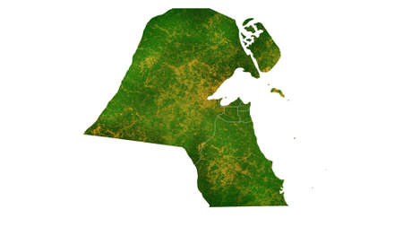 Kuwait map detailed visualization for country place,travel,texture and backgroundの写真素材