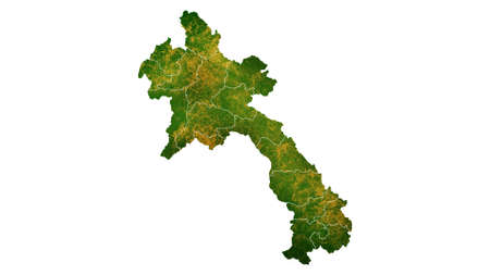 Laos Map detailed visualization for country place,travel,texture and backgroundの写真素材