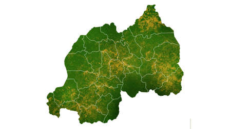 Rwanda map detailed visualization for country place,travel,texture and backgroundの写真素材