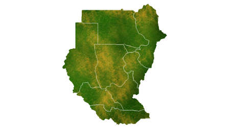 Sudan map detailed visualization for country place,travel,texture and backgroundの写真素材