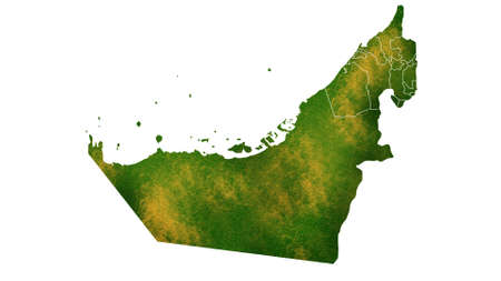 United Arab Emirates detailed map visualization for place,travel,texture and backgroundの写真素材
