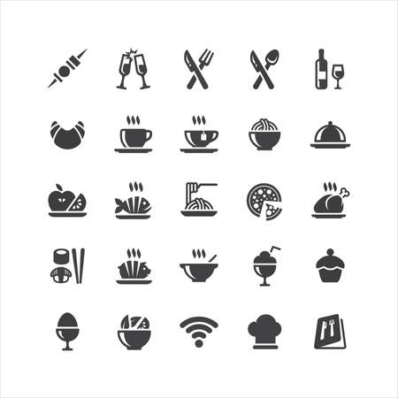 Retina Restaurant Icons Setのイラスト素材