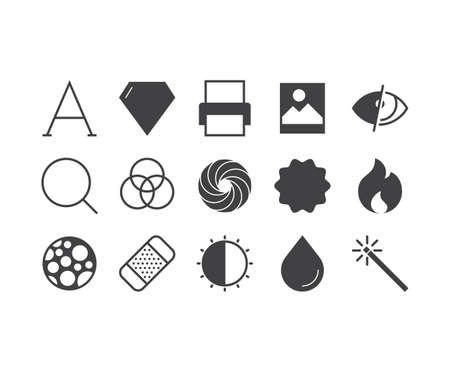 Art application outline icons setのイラスト素材