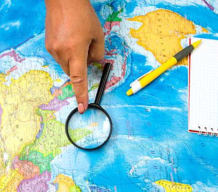 World map with flags where to go on a trip