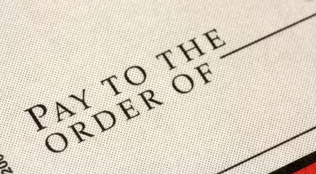 closeup of a checkの写真素材