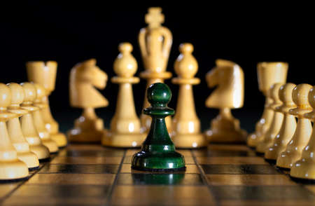 Chess: pawn that surrenders to the opposing kingの写真素材