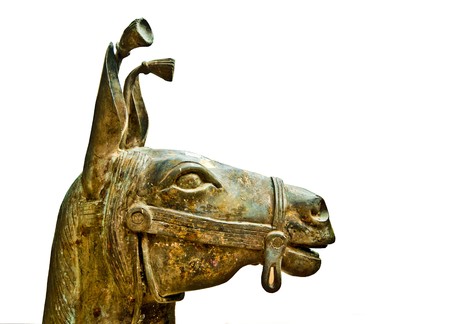 The Head of horse made of bronzeの写真素材
