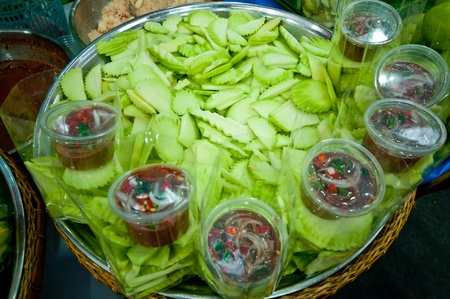 The Fresh mango with dip thai styleの写真素材