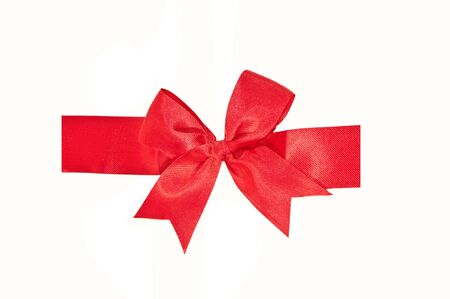 The Red ribbon isolated on white backgroundの写真素材
