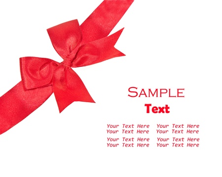 The Red ribbon isolated on white backgroundの写真素材